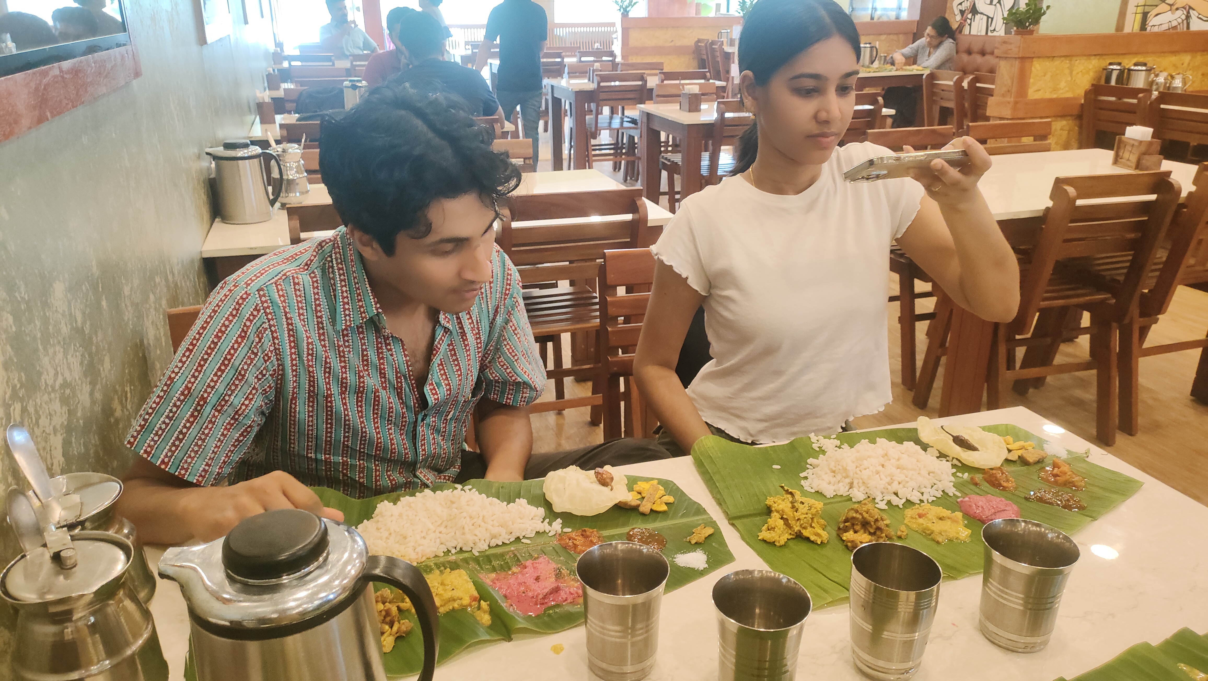 kerala sadya feast on banana leaf